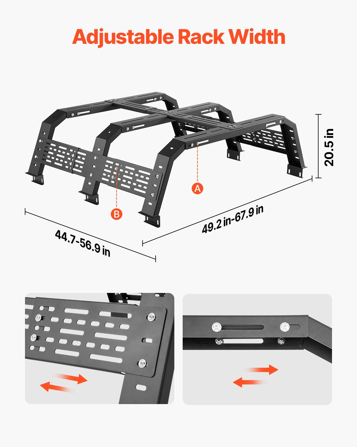 Overland Truck Bed Rack, 125-172.5 — view 4