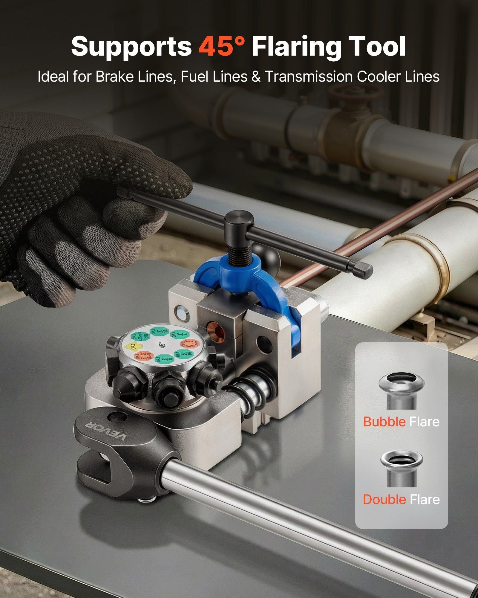Professional brake line flaring tool kit — view 3