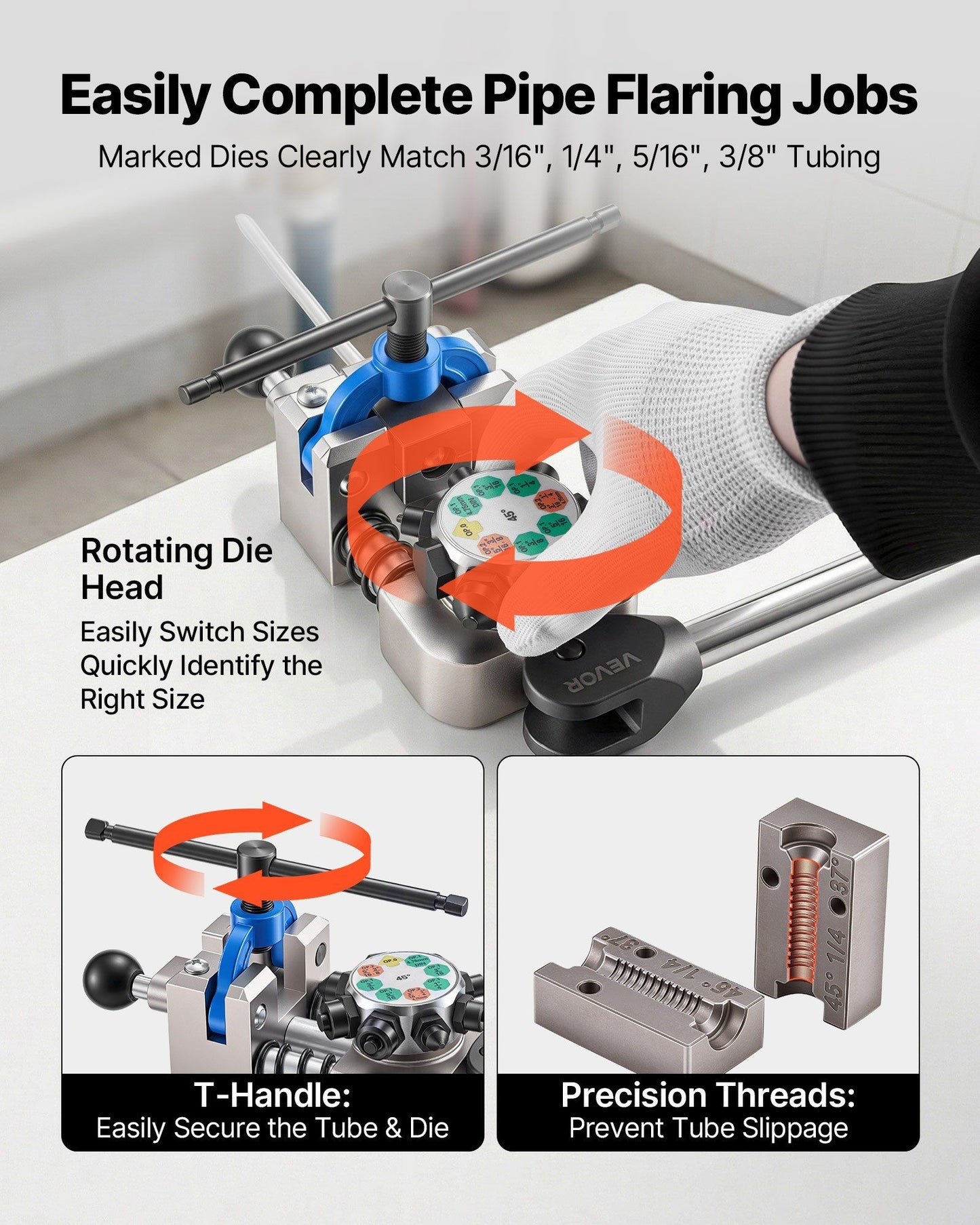Professional brake line flaring tool kit — view 6