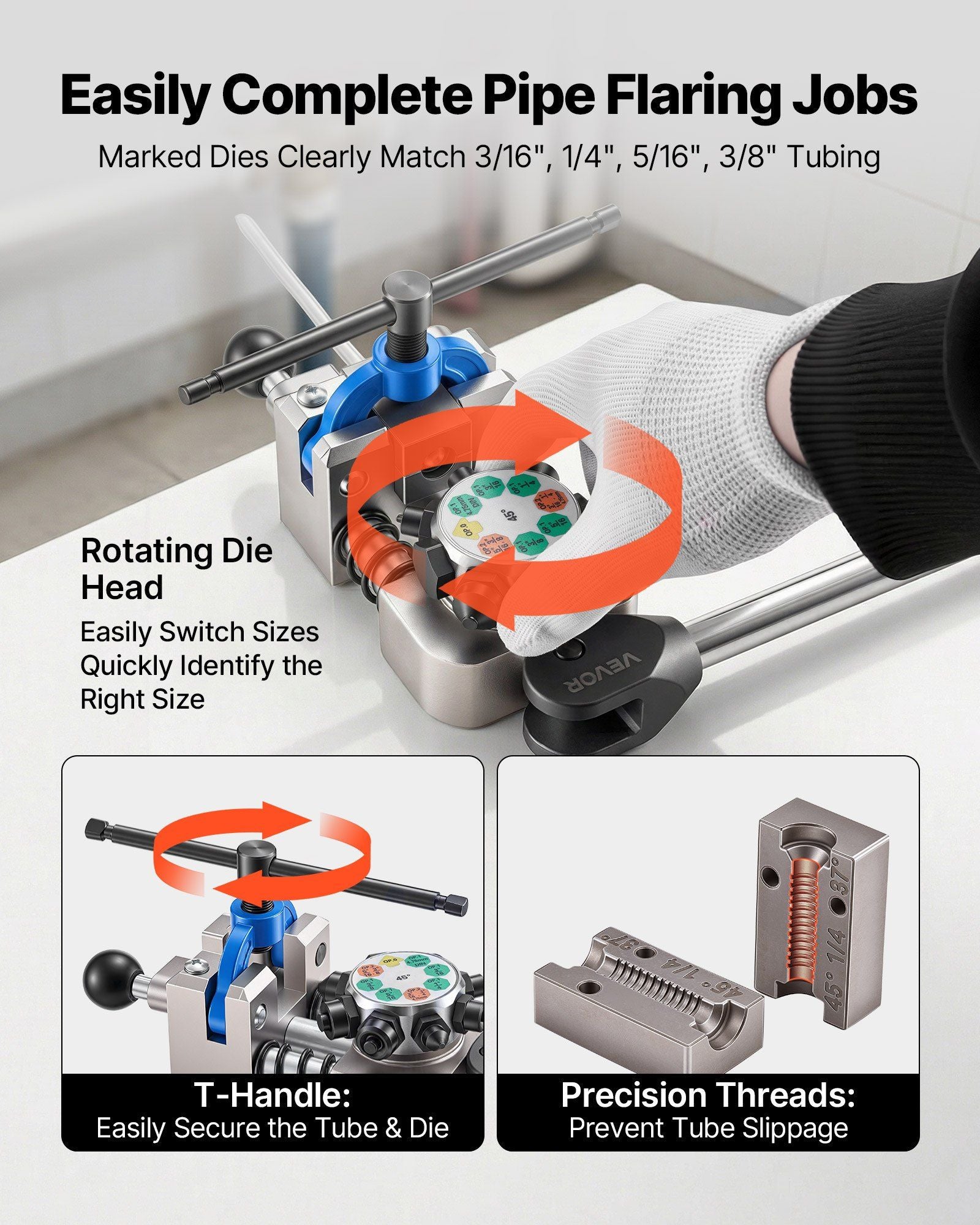 Professional brake line flaring tool kit — view 6