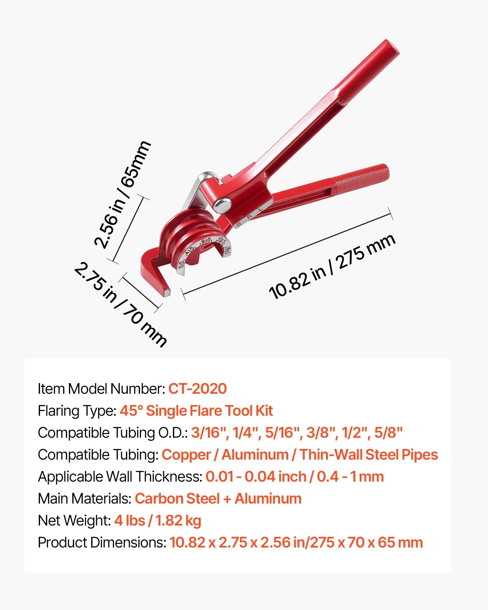 Brake line repair kit with single flaring tool — view 8