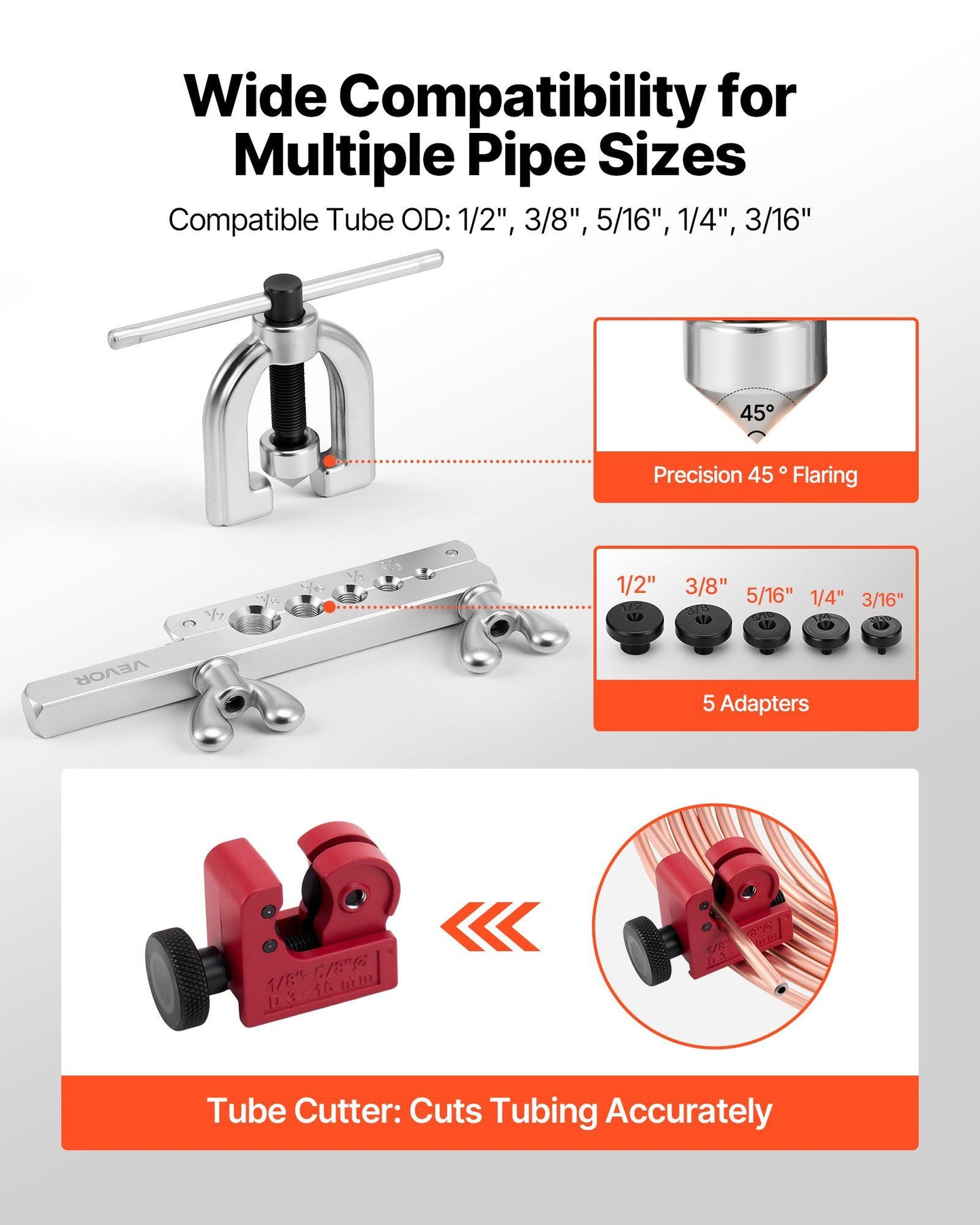 Brake line repair kit with flaring tool — view 6