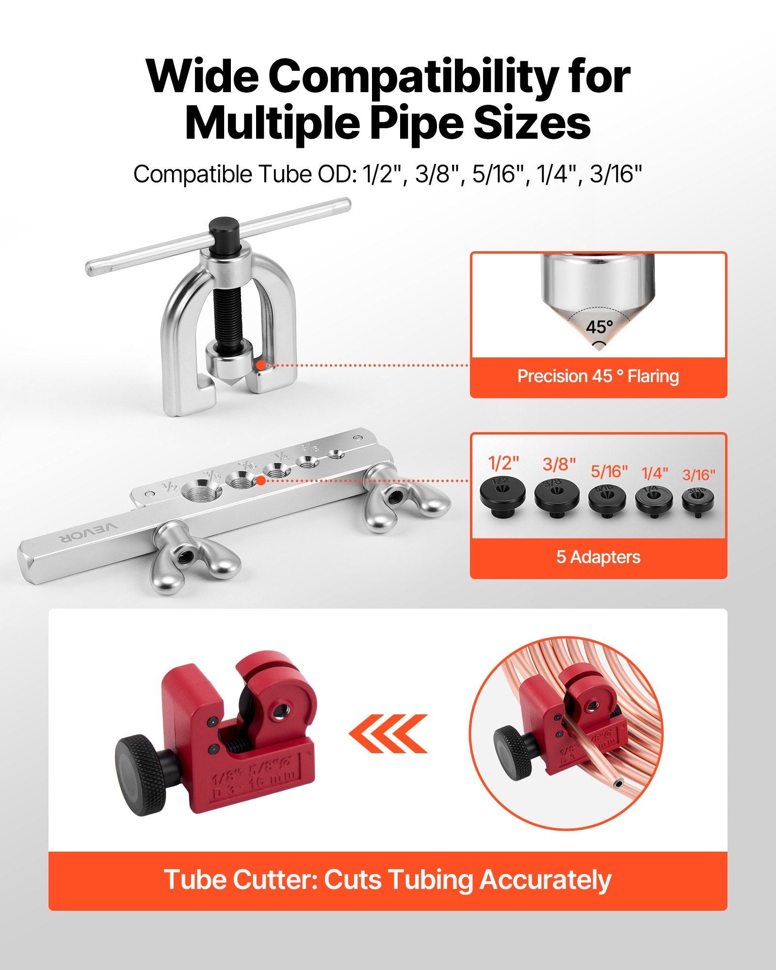 Brake line repair kit with flaring tool — view 6