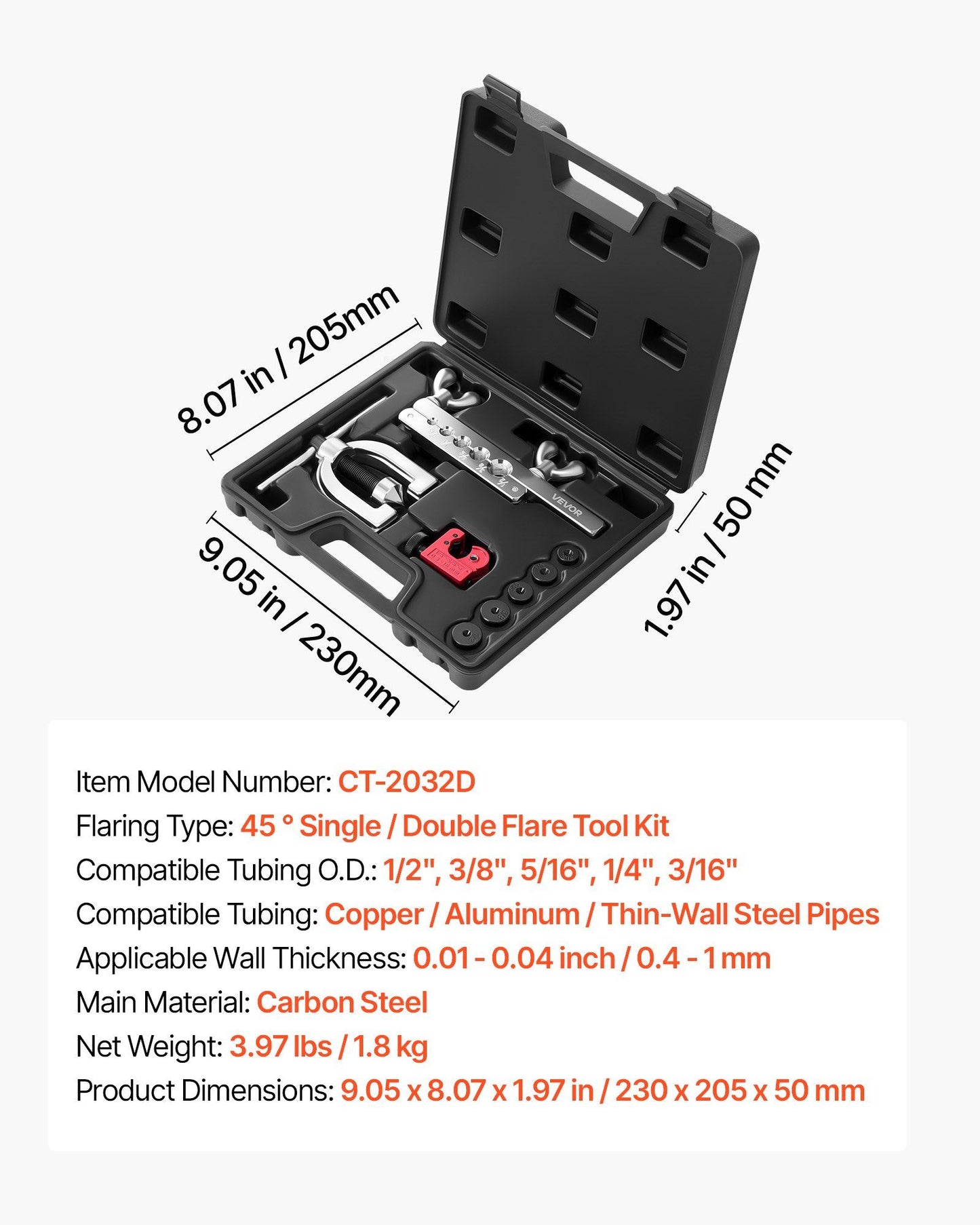Brake line repair kit with flaring tool — view 8