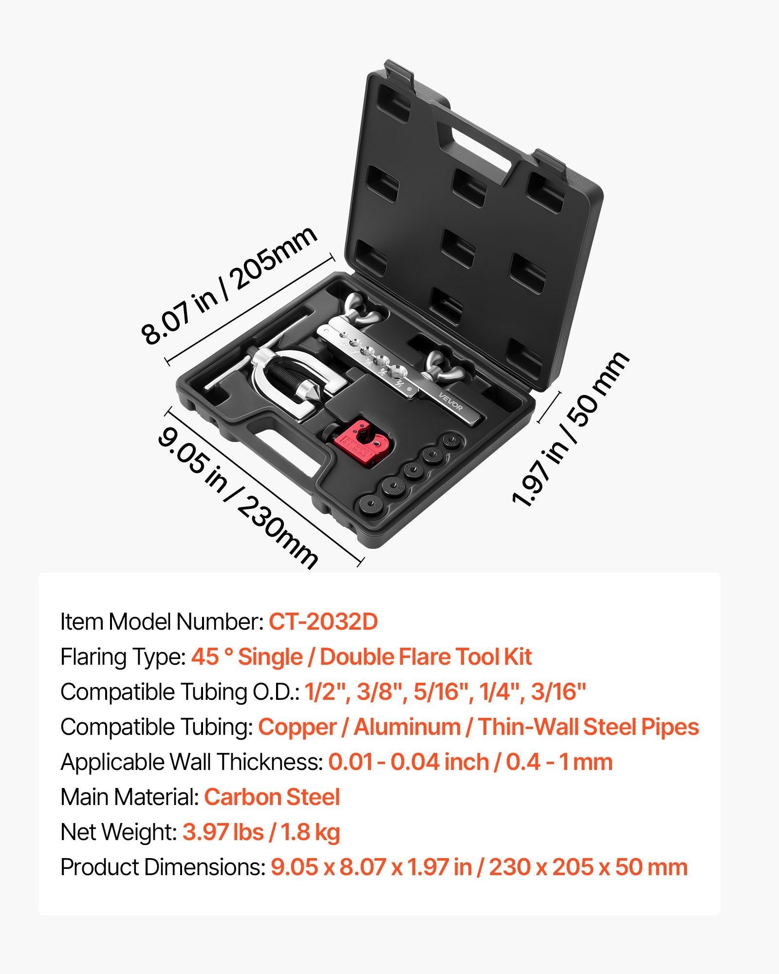 Brake line repair kit with flaring tool — view 8