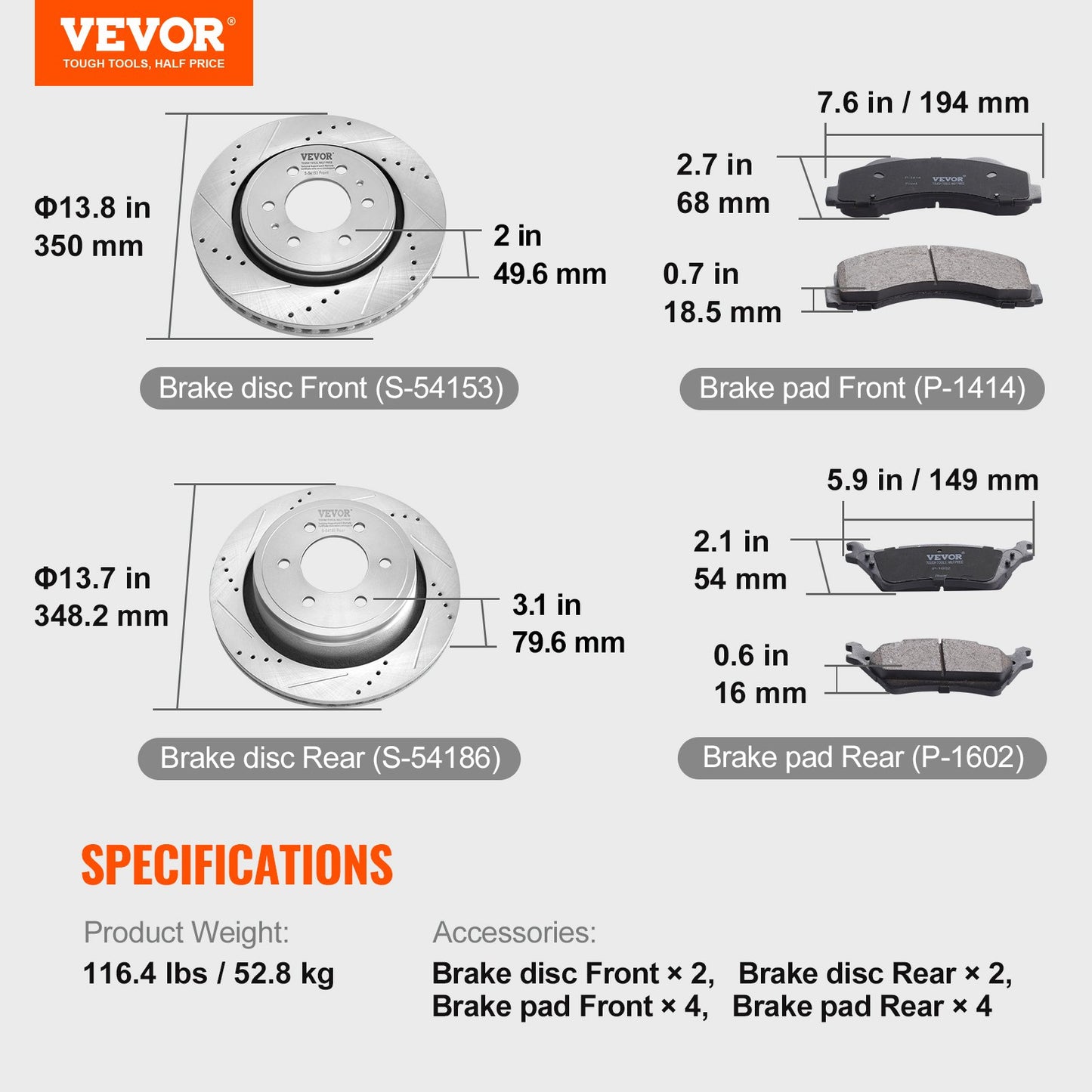 Front and Rear Brake Kit — view 8