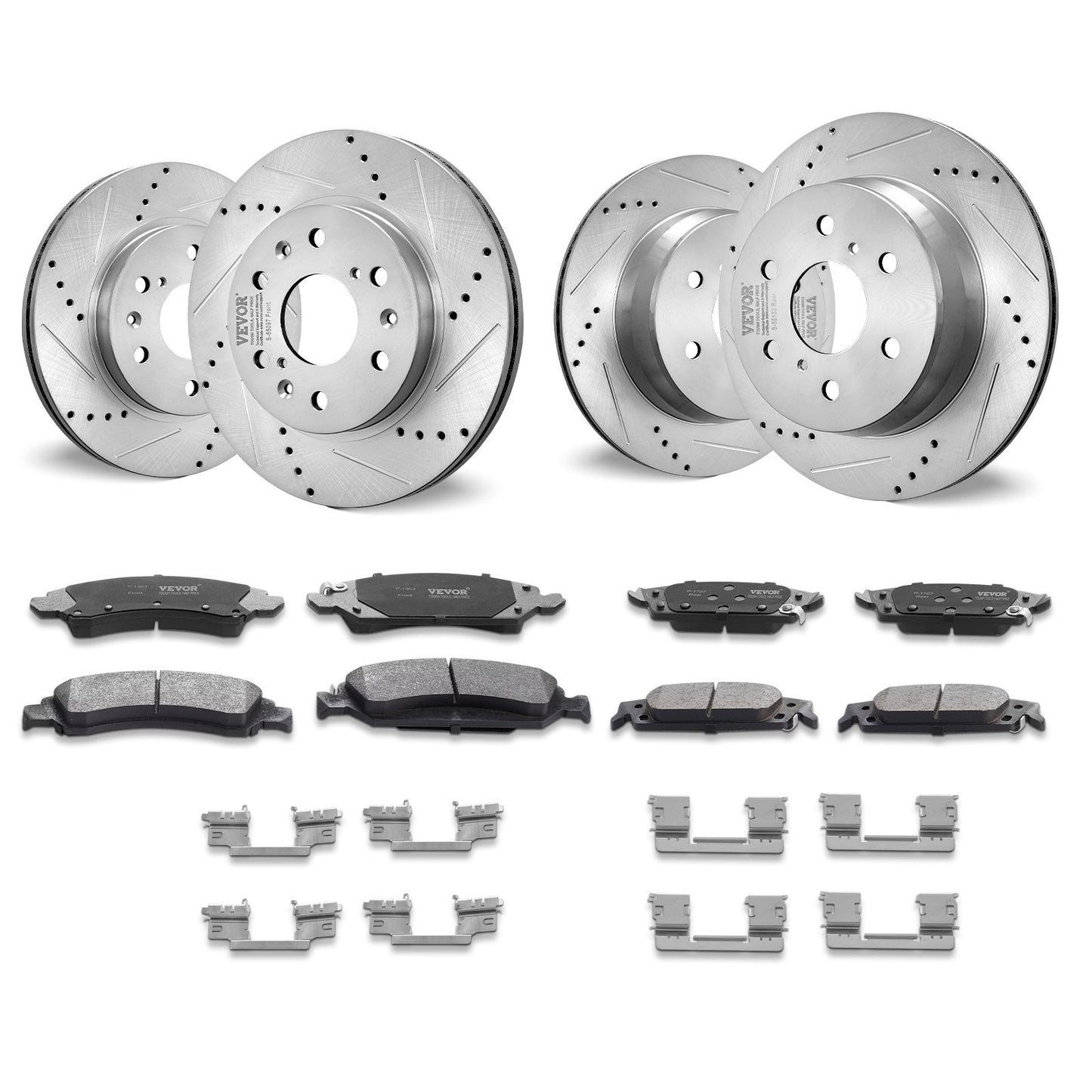 Front&Rear Rotors Disc Brake Pads — view 2