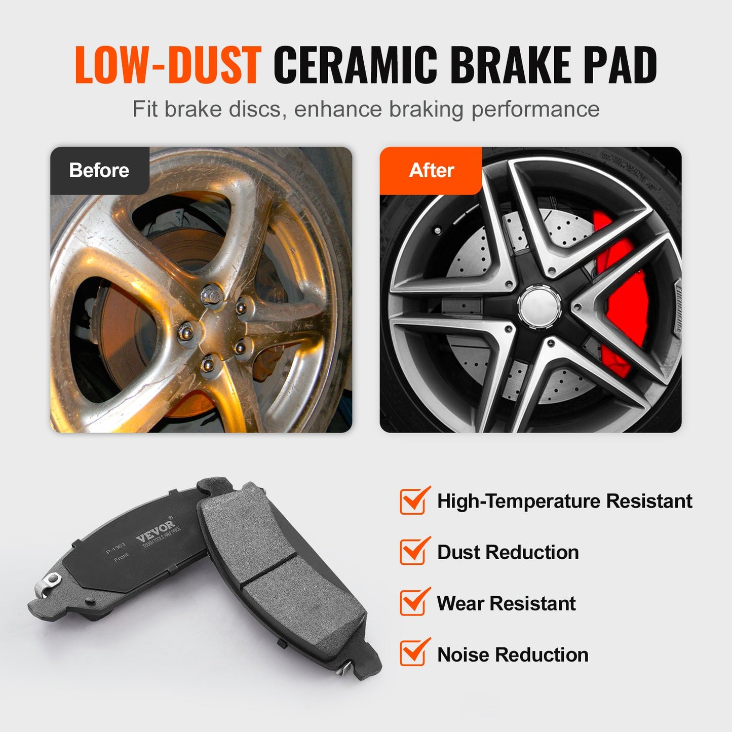Front&Rear Rotors Disc Brake Pads — view 4