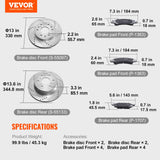 Front&Rear Rotors Disc Brake Pads — view 8