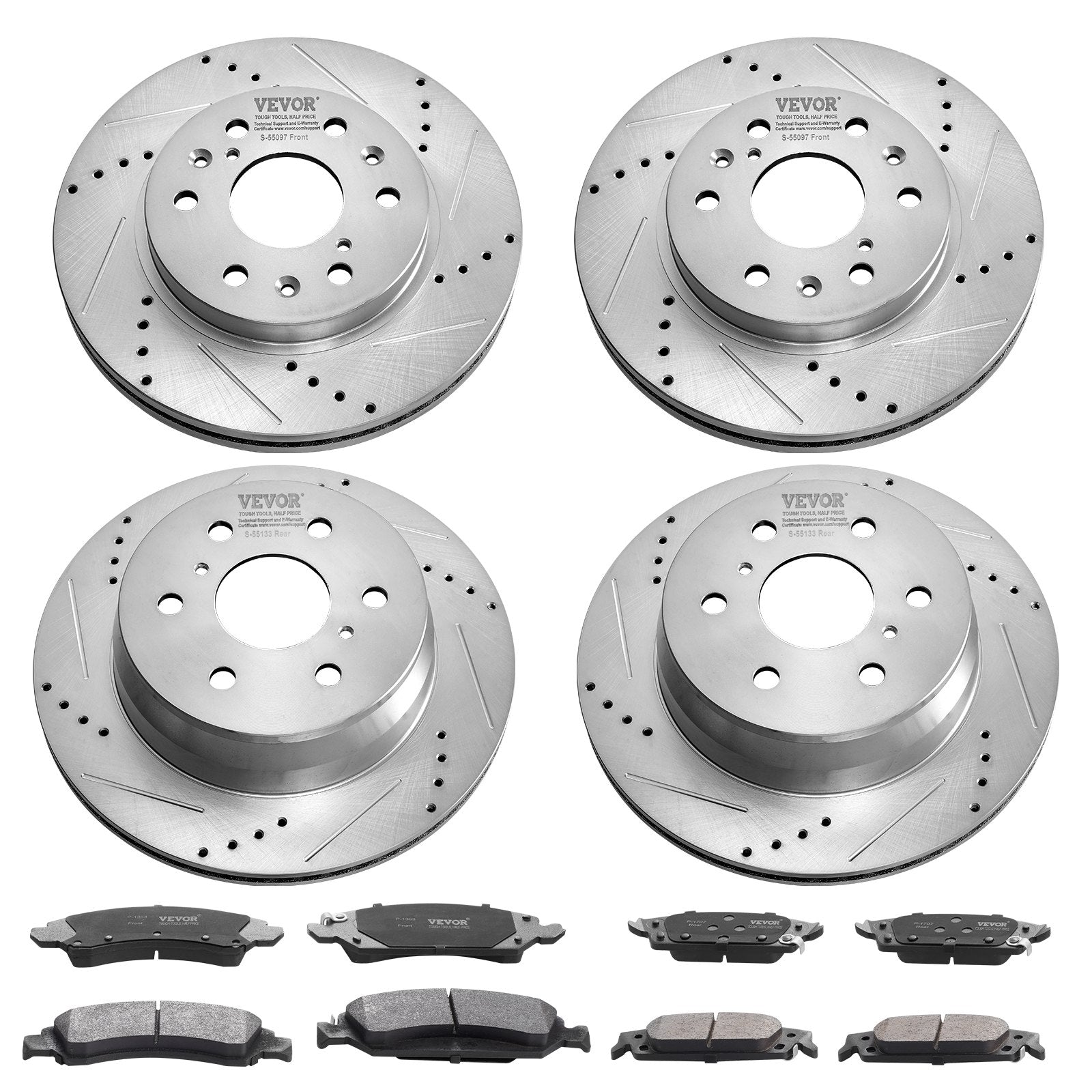 Front&Rear Rotors Disc Brake Pads — view 10