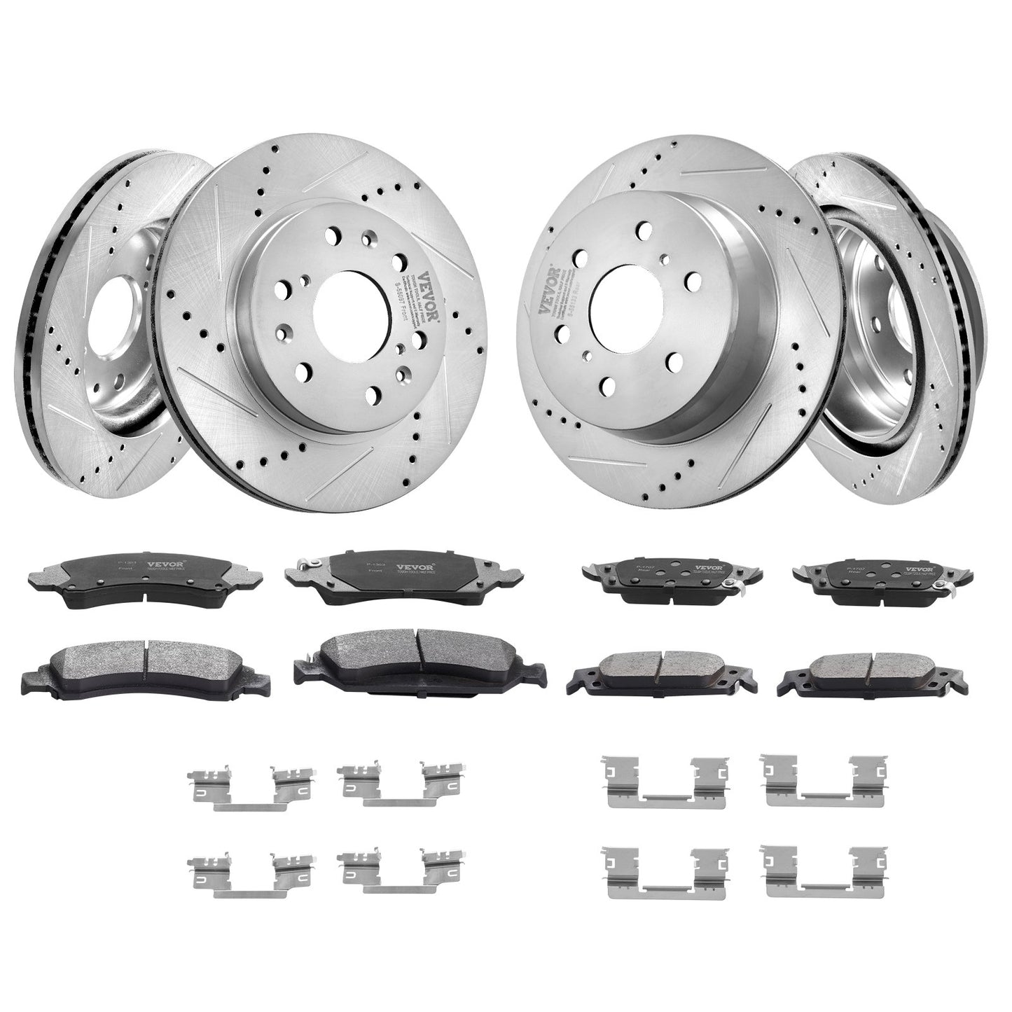 Front&Rear Rotors Disc Brake Pads — view 12