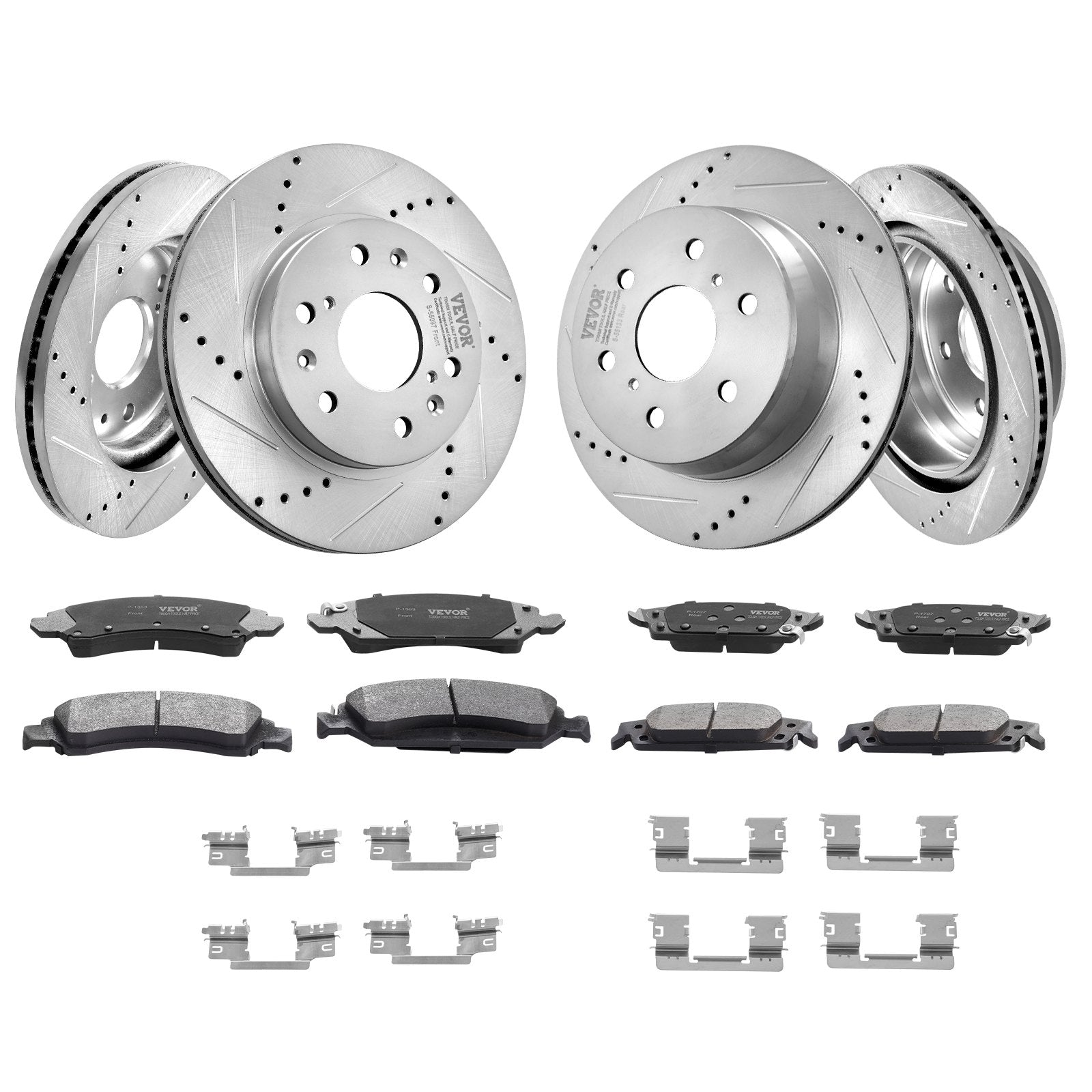Front&Rear Rotors Disc Brake Pads — view 12