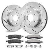 Drilled Slotted Front Brake Rotors — view 2