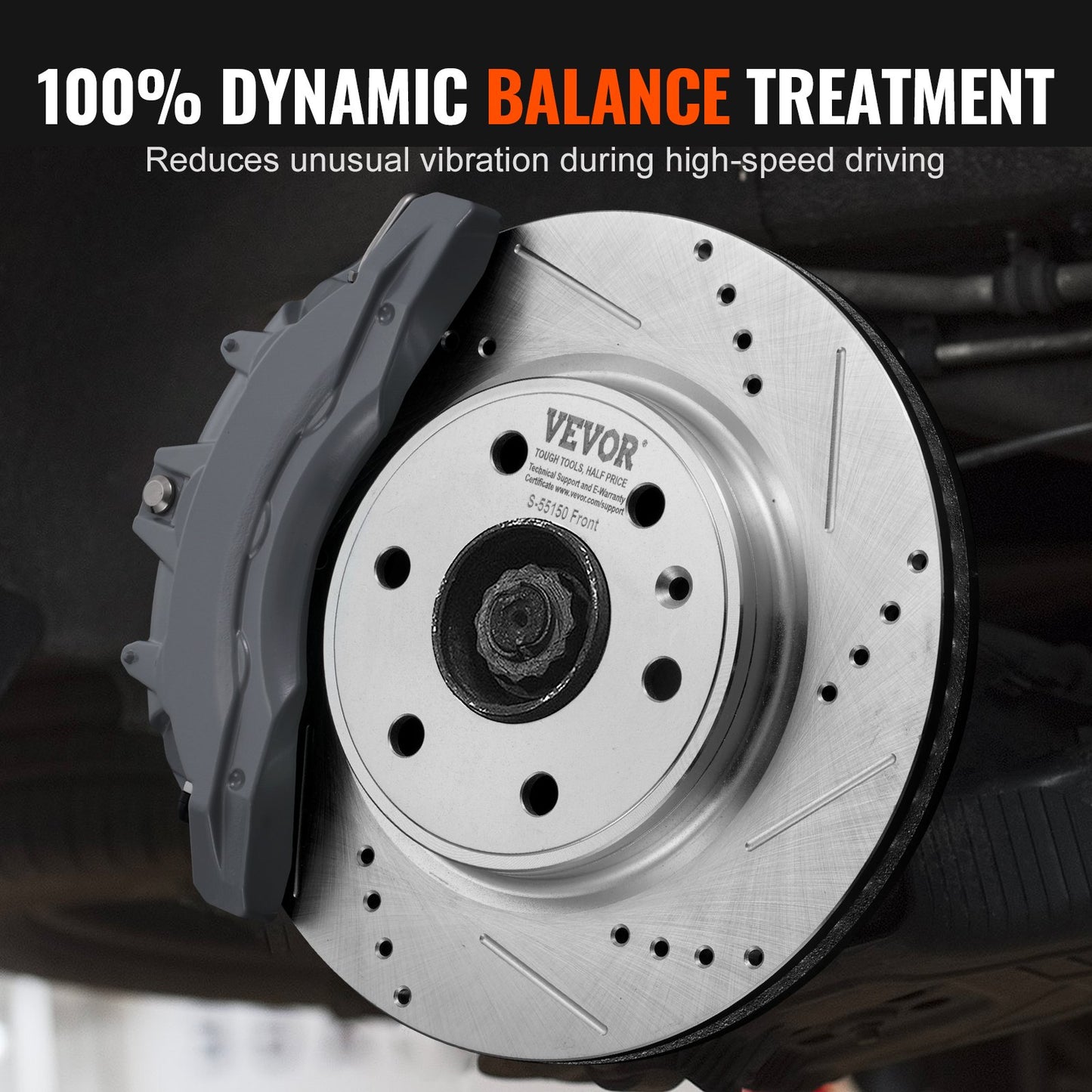 Drilled Slotted Front Brake Rotors — view 7