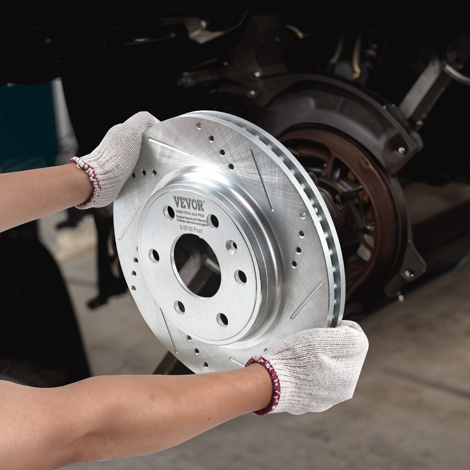 Drilled Slotted Front Brake Rotors — view 9
