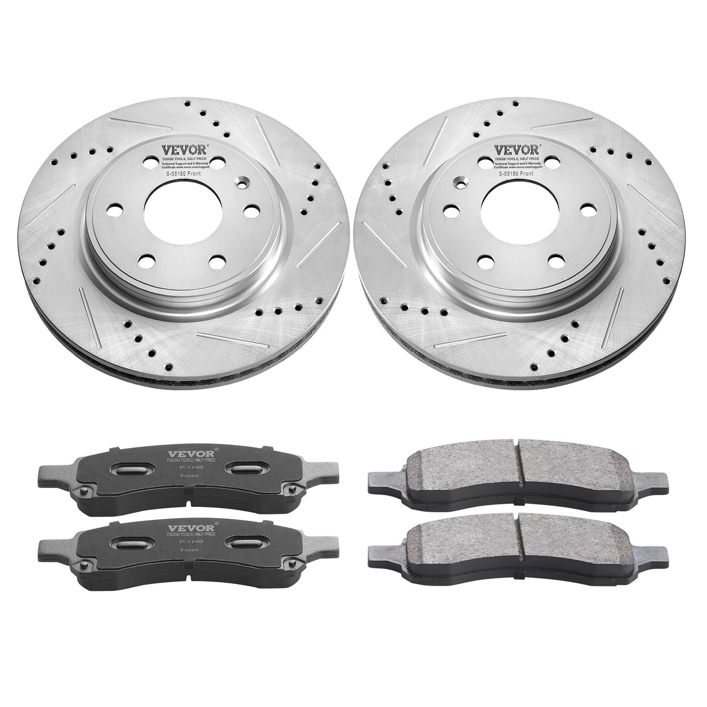 Drilled Slotted Front Brake Rotors — view 10
