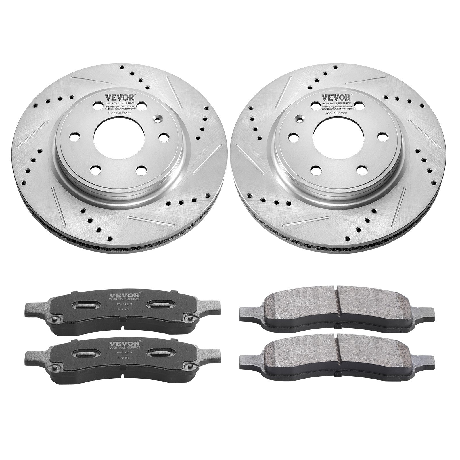 Drilled Slotted Front Brake Rotors — view 10