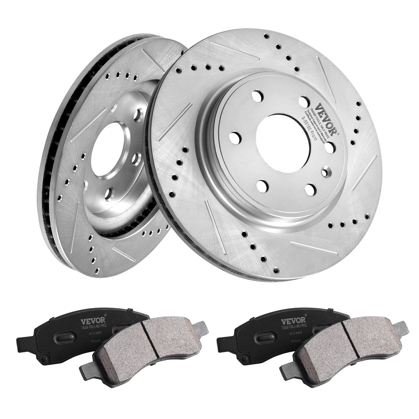 Drilled Slotted Front Brake Rotors — view 11