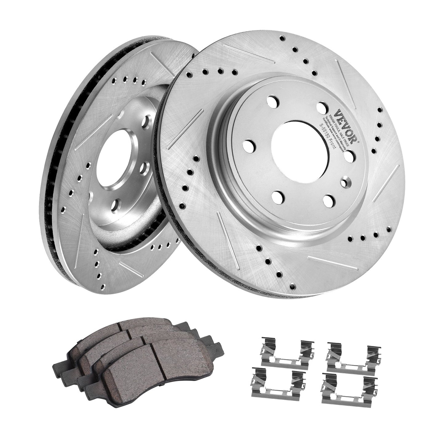 Drilled Slotted Front Brake Rotors — view 12