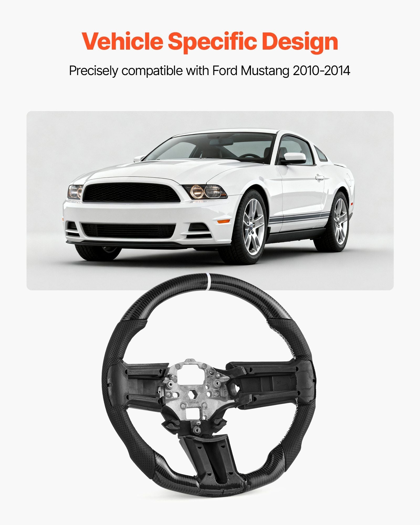 Carbon fibre steering wheel for Ford Mustang — view 3