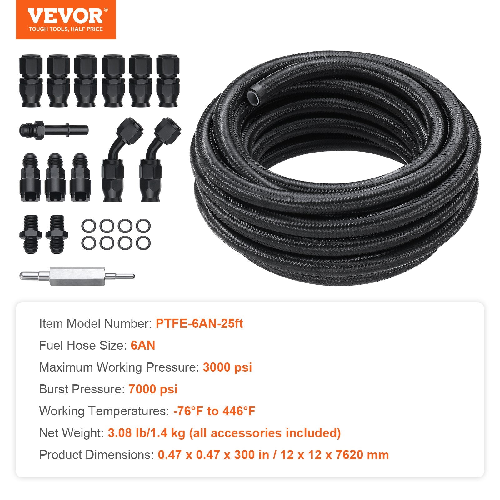 6AN Fuel Line Kit, 7.62 — view 8