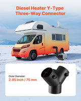 Diesel heater 75 mm 3-way Y duct connector — view 3