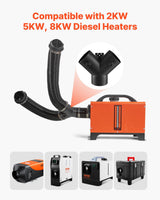 Diesel heater 75 mm 3-way Y duct connector — view 4