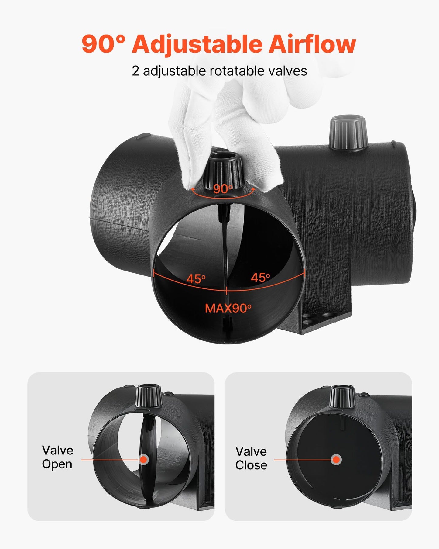 Diesel heater 75 mm 3-way Y duct connector — view 6