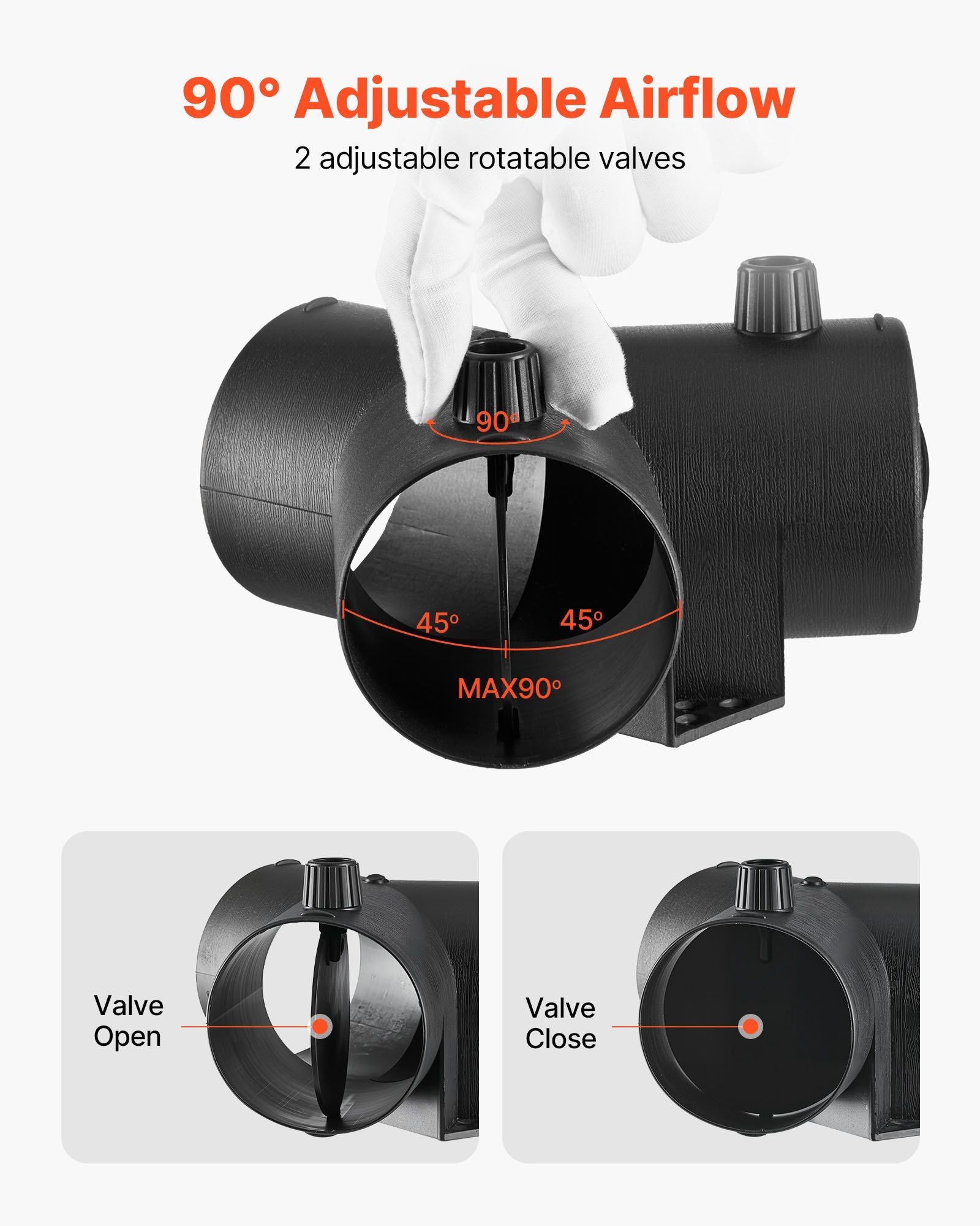 Diesel heater 75 mm 3-way Y duct connector — view 6