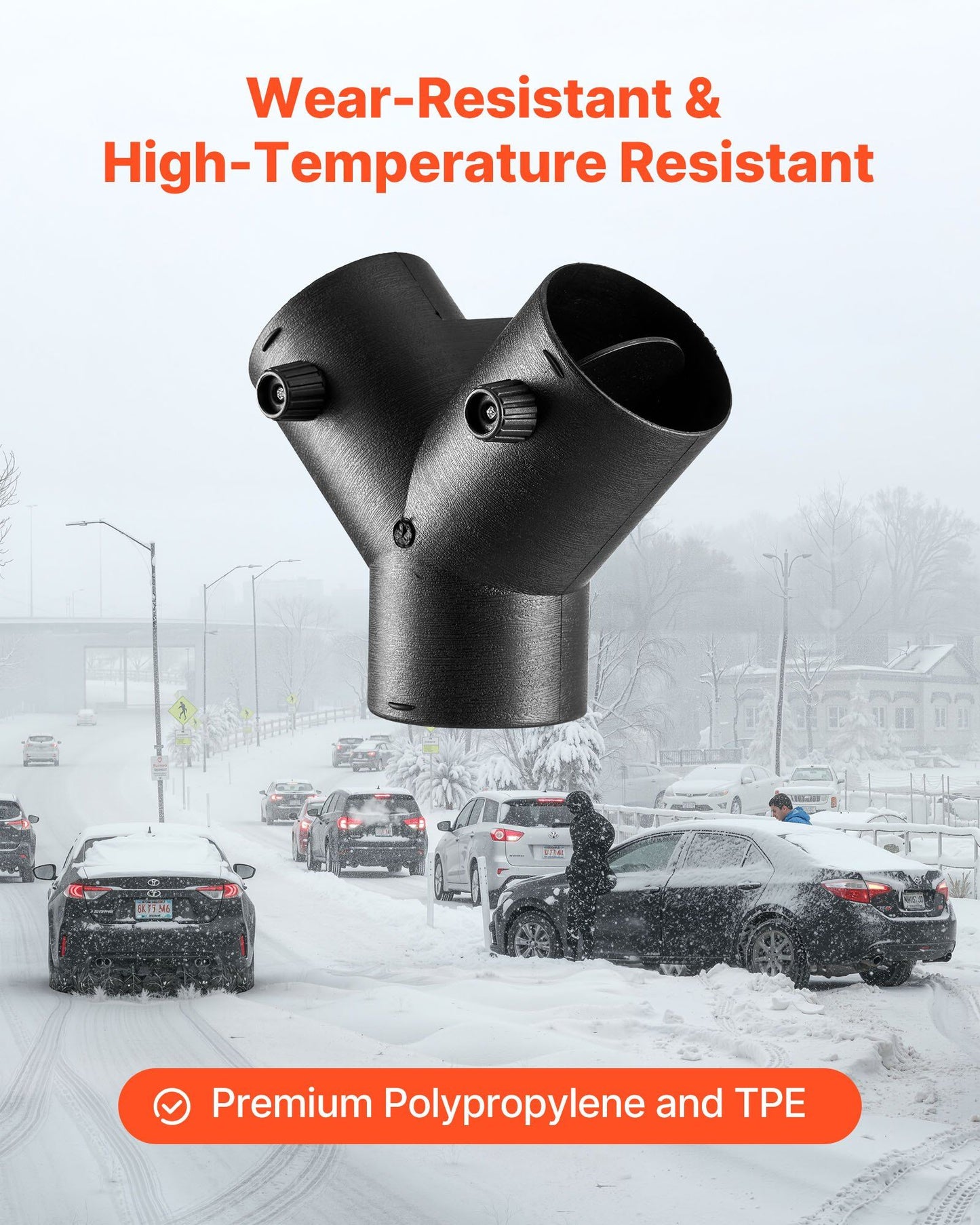 Diesel heater 75 mm 3-way Y duct connector — view 7