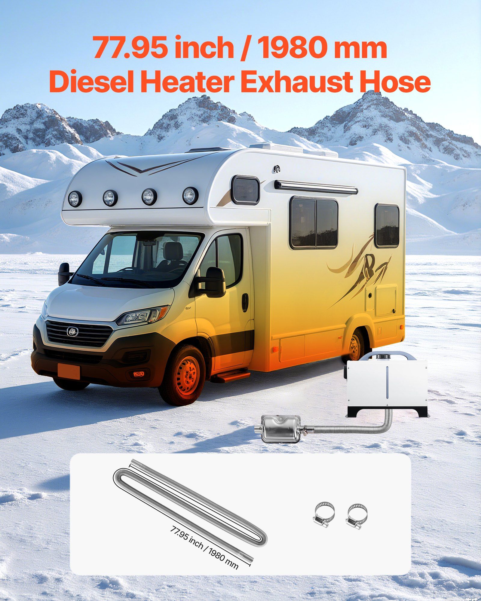 Diesel heater exhaust hose 1980 mm — view 3