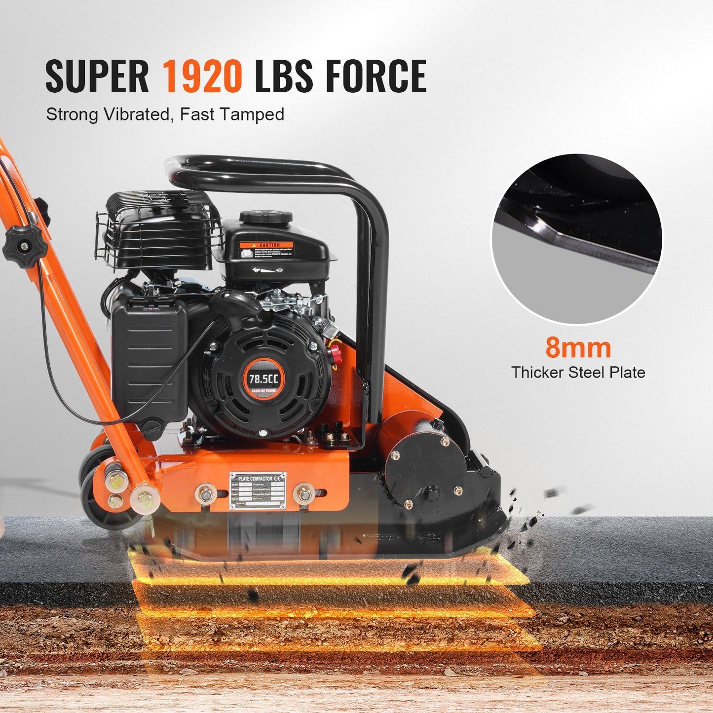 Plate Compactor 2.8 HP 78.5CC Gas Engine — view 4