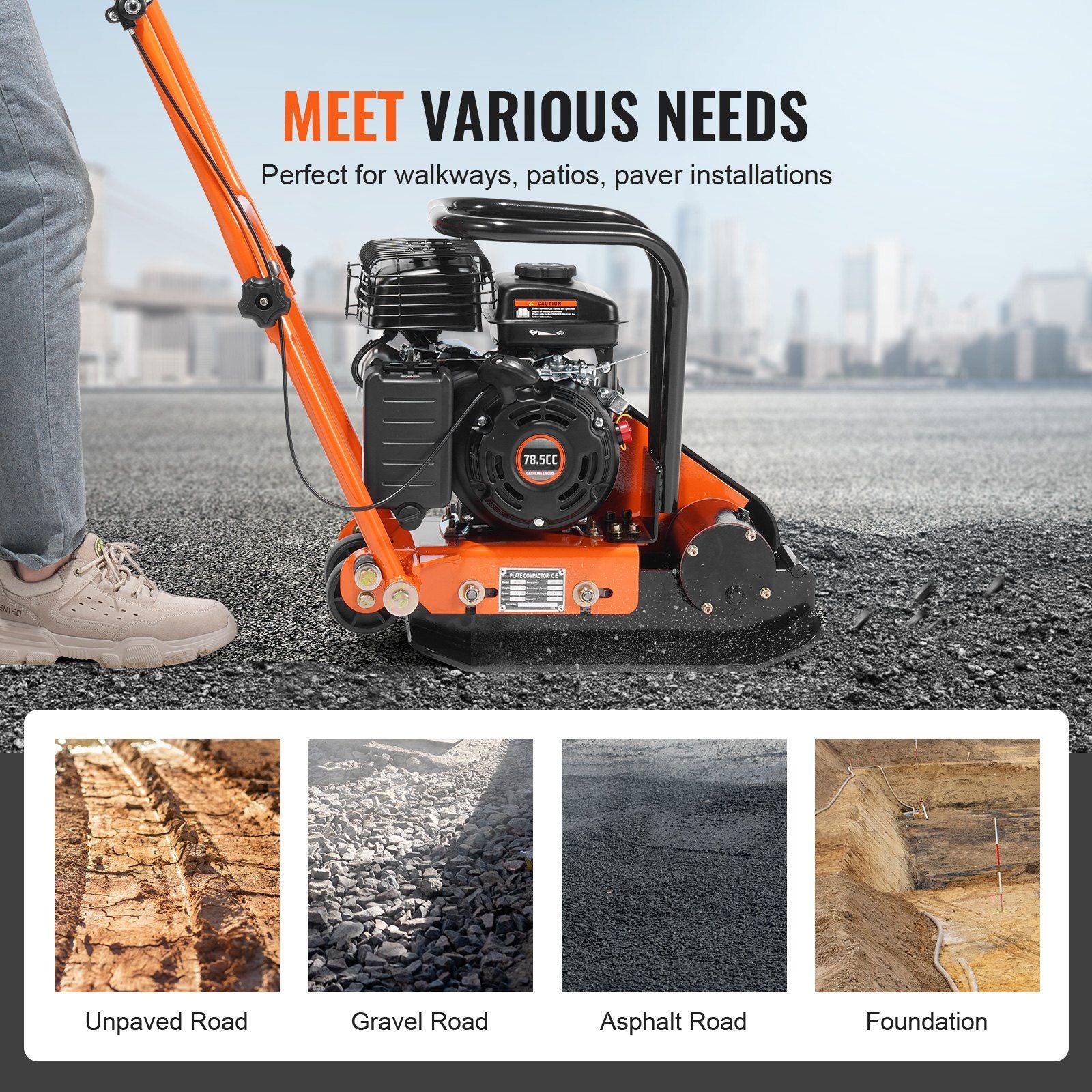Plate Compactor 2.8 HP 78.5CC Gas Engine — view 7