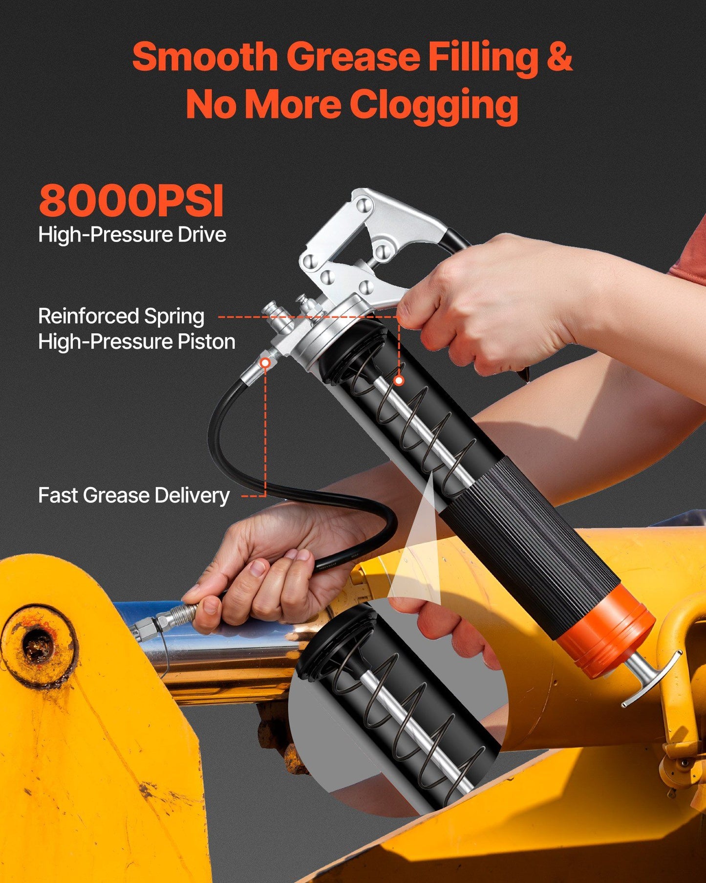Pistol grip grease gun 8000 PSI — view 3