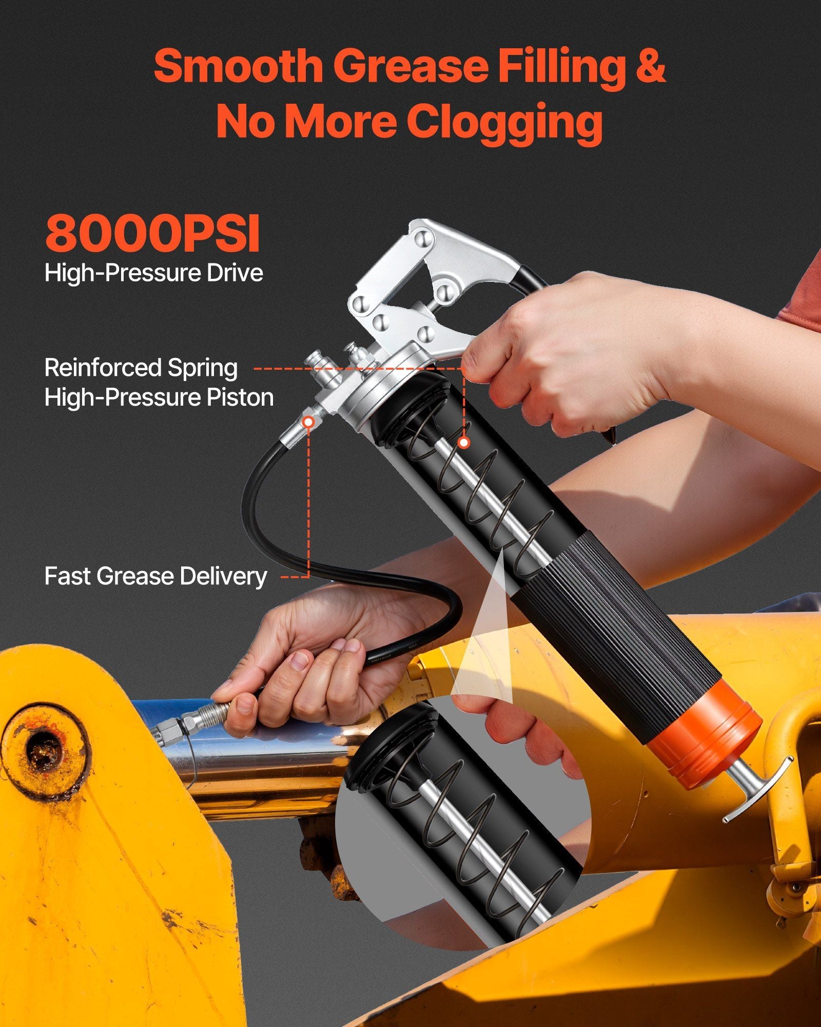 Pistol grip grease gun 8000 PSI — view 3