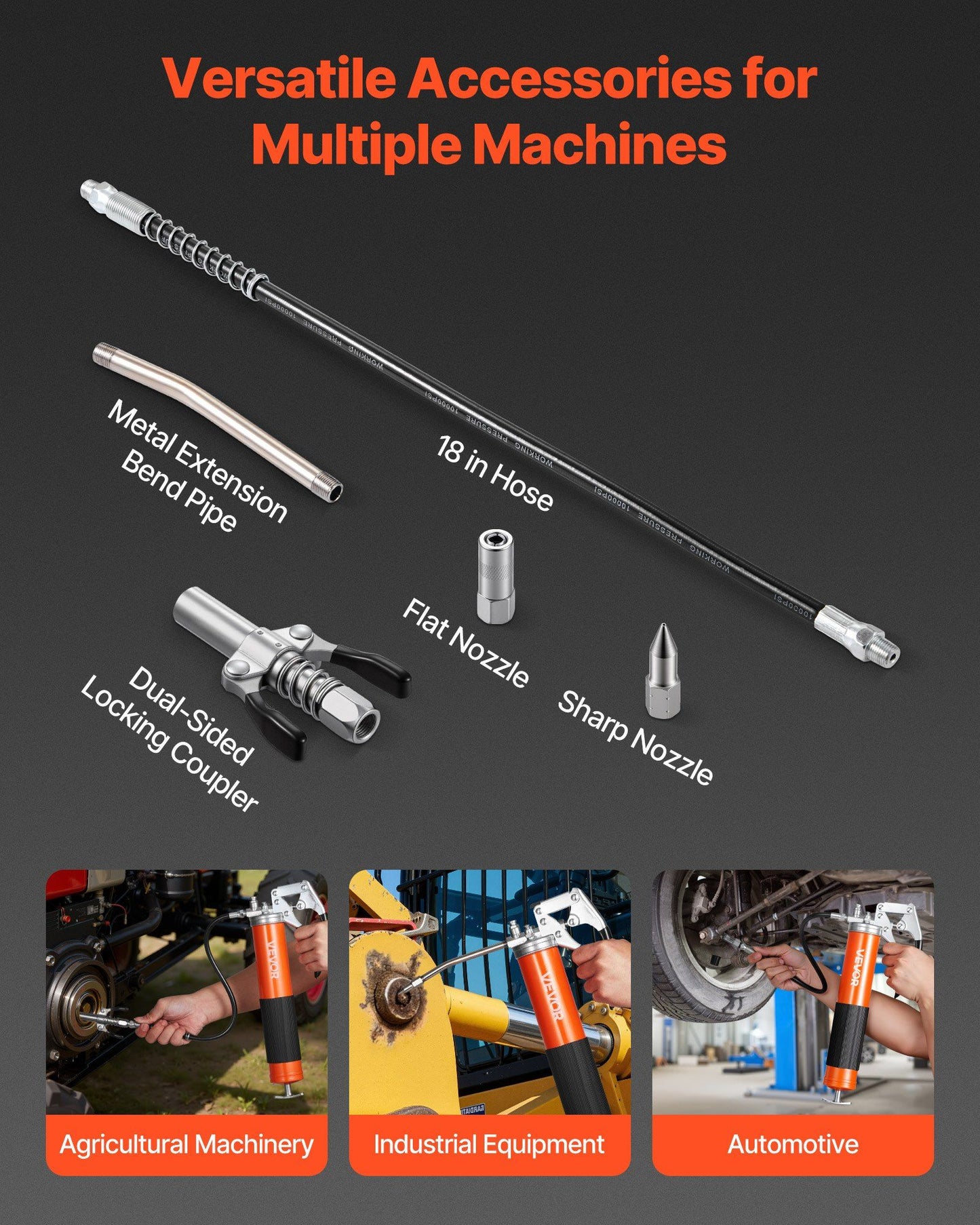 Pistol grip grease gun 8000 PSI — view 5