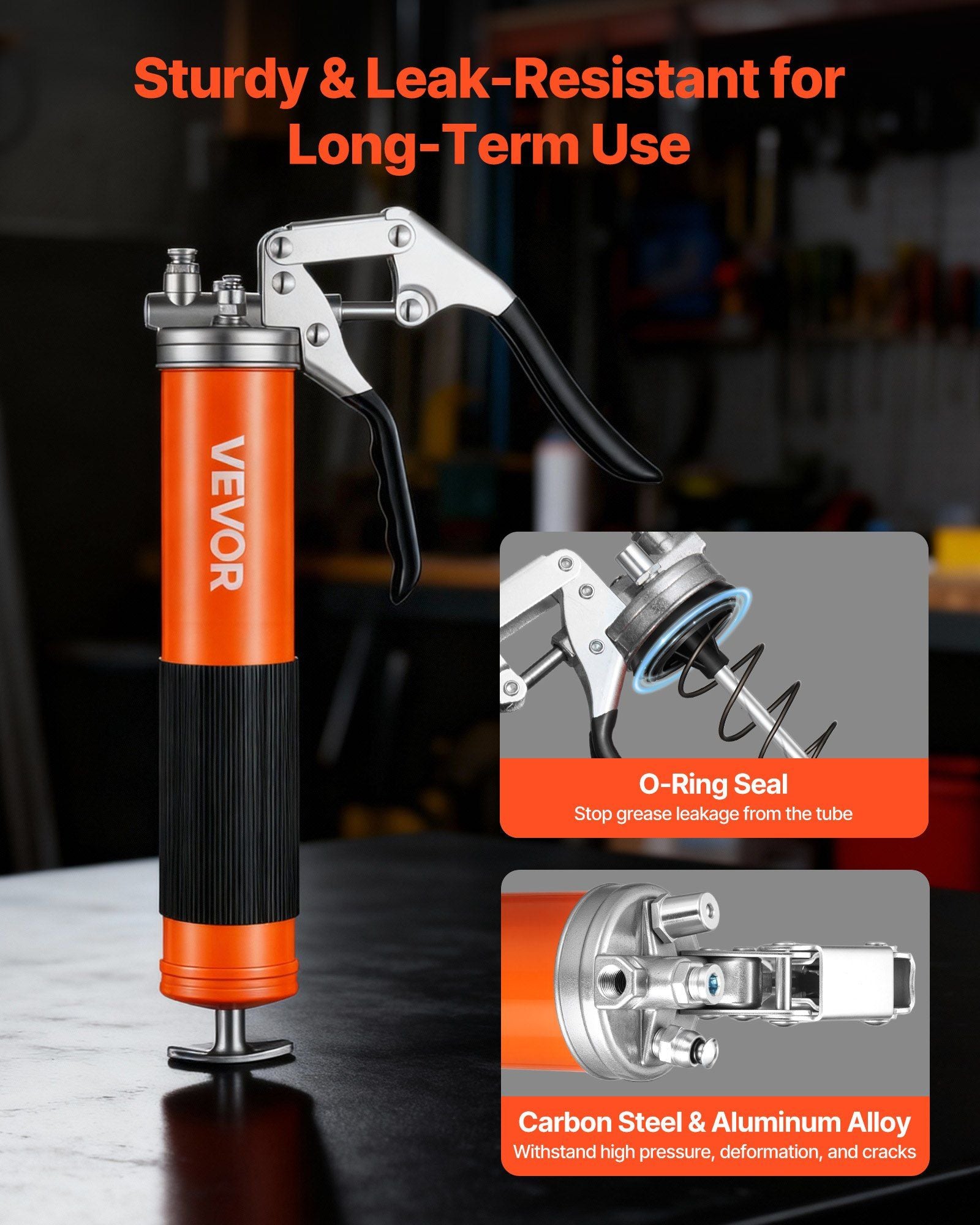 Heavy duty pistol grip grease gun 8000 PSI — view 4