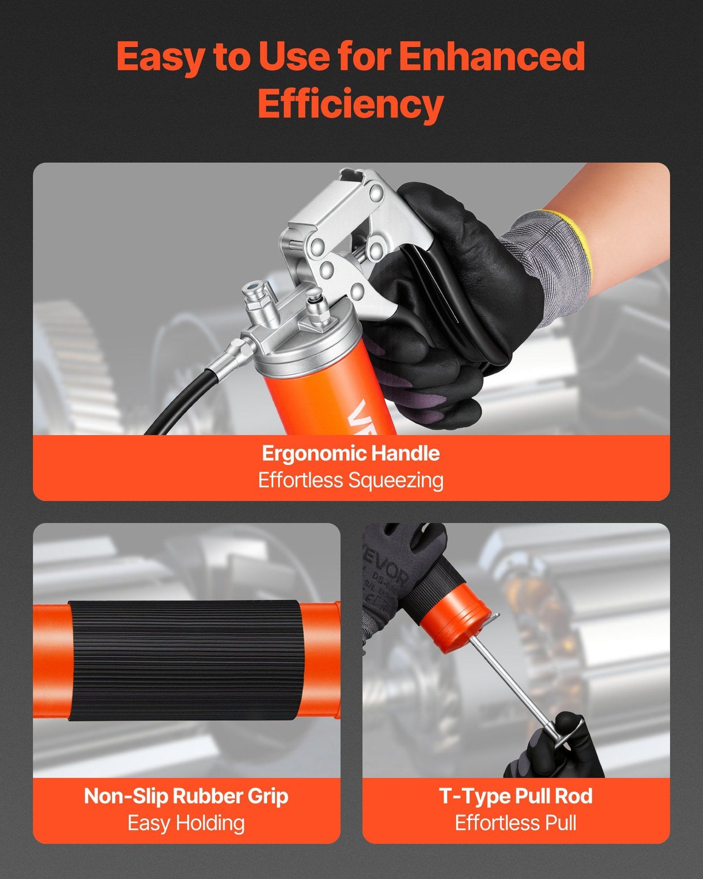 Heavy duty pistol grip grease gun 8000 PSI — view 7