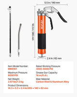 Heavy duty pistol grip grease gun 8000 PSI — view 8