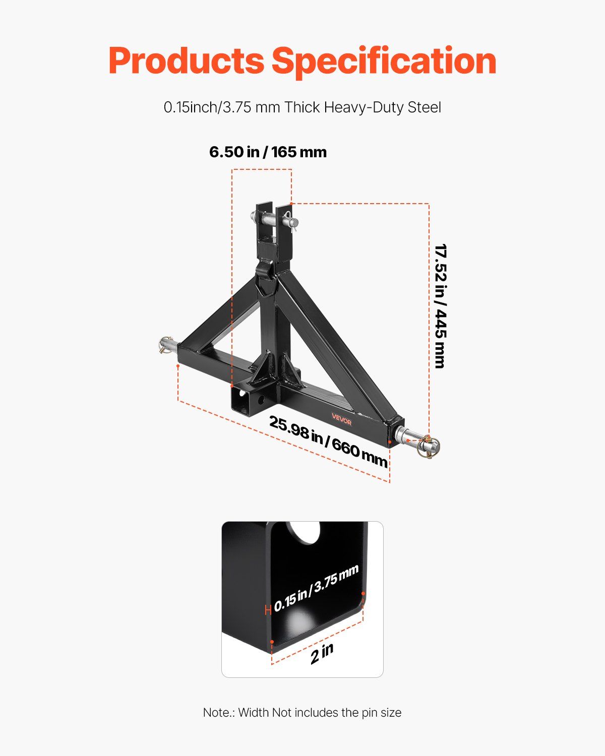 3 Point Hitch Receiver with 2 — view 4