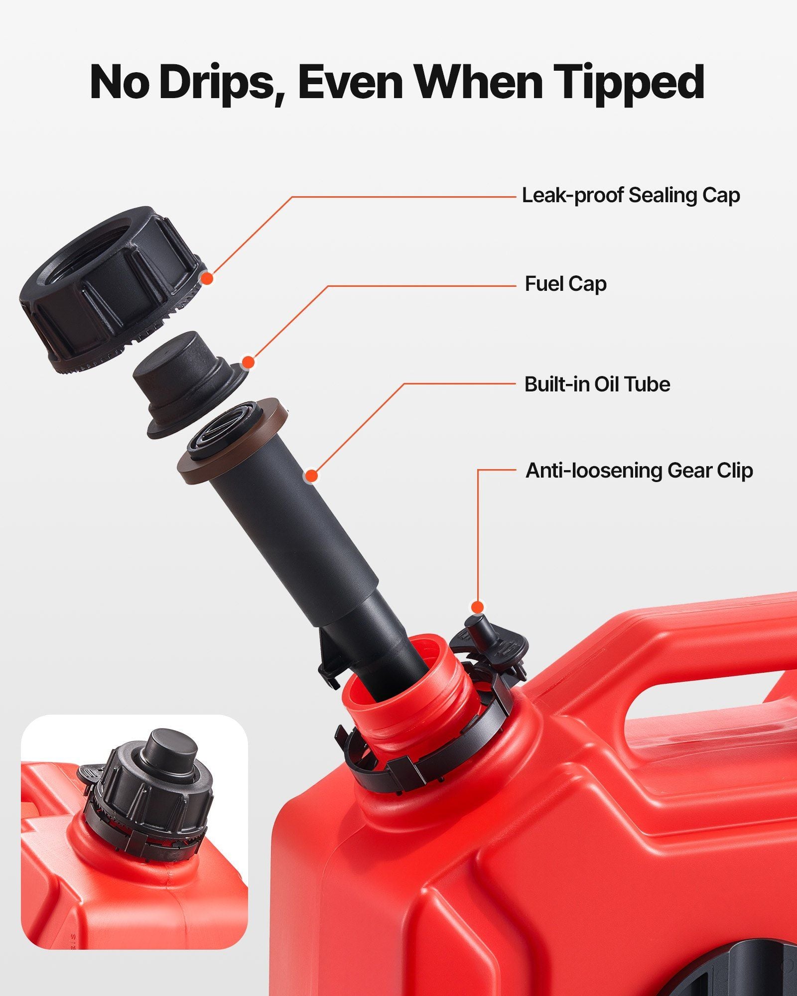 Fuel container 5 L gas can, red — view 4