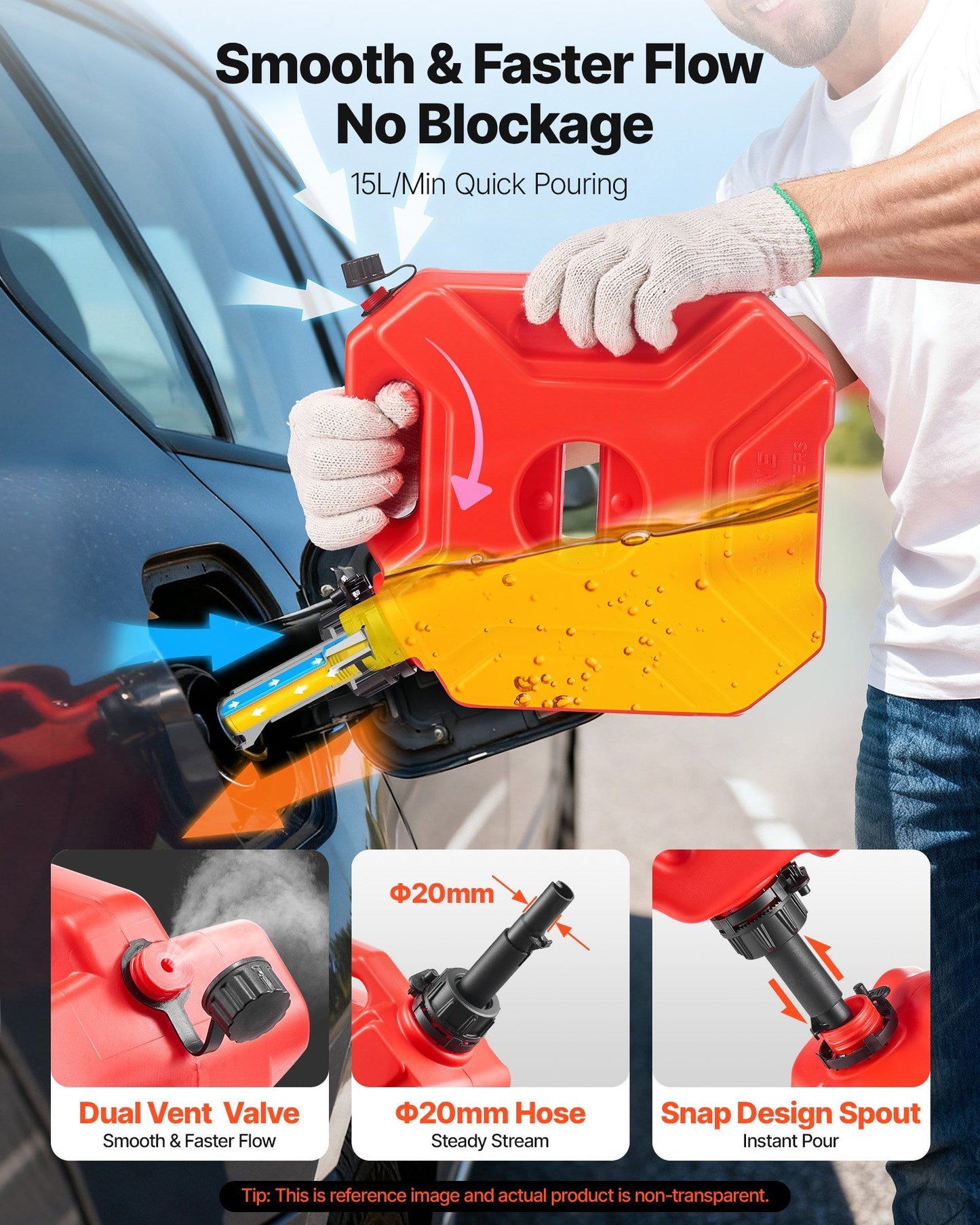 Fuel container 5 L gas can, red — view 5