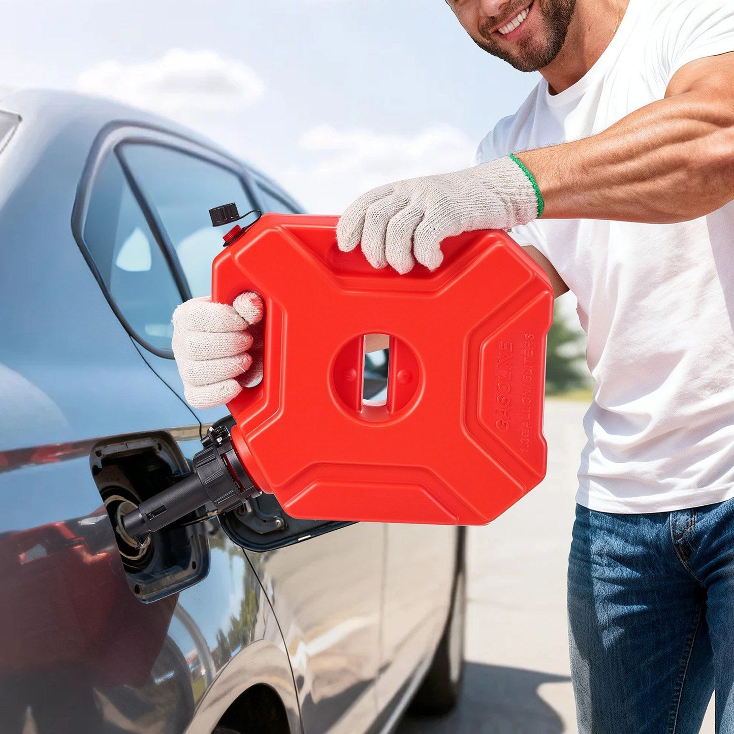 Fuel container 5 L gas can, red — view 9