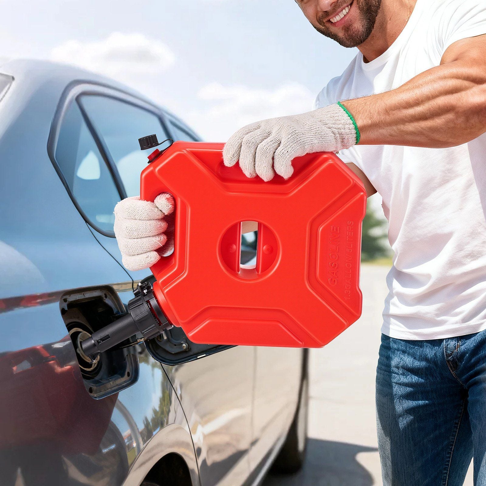 Fuel container 5 L gas can, red — view 9
