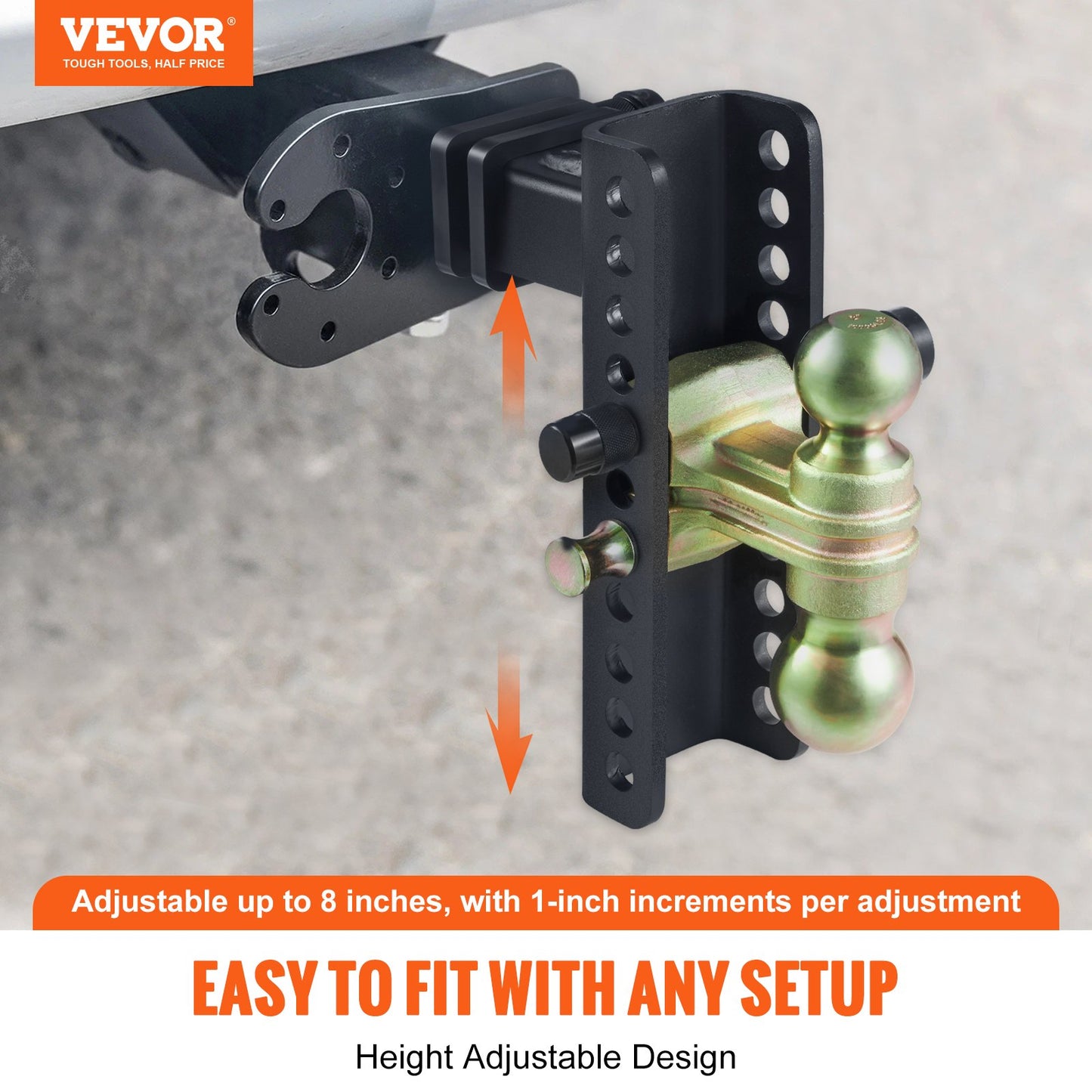 Adjustable Trailer Hitch 203.2 mm Drop — view 3