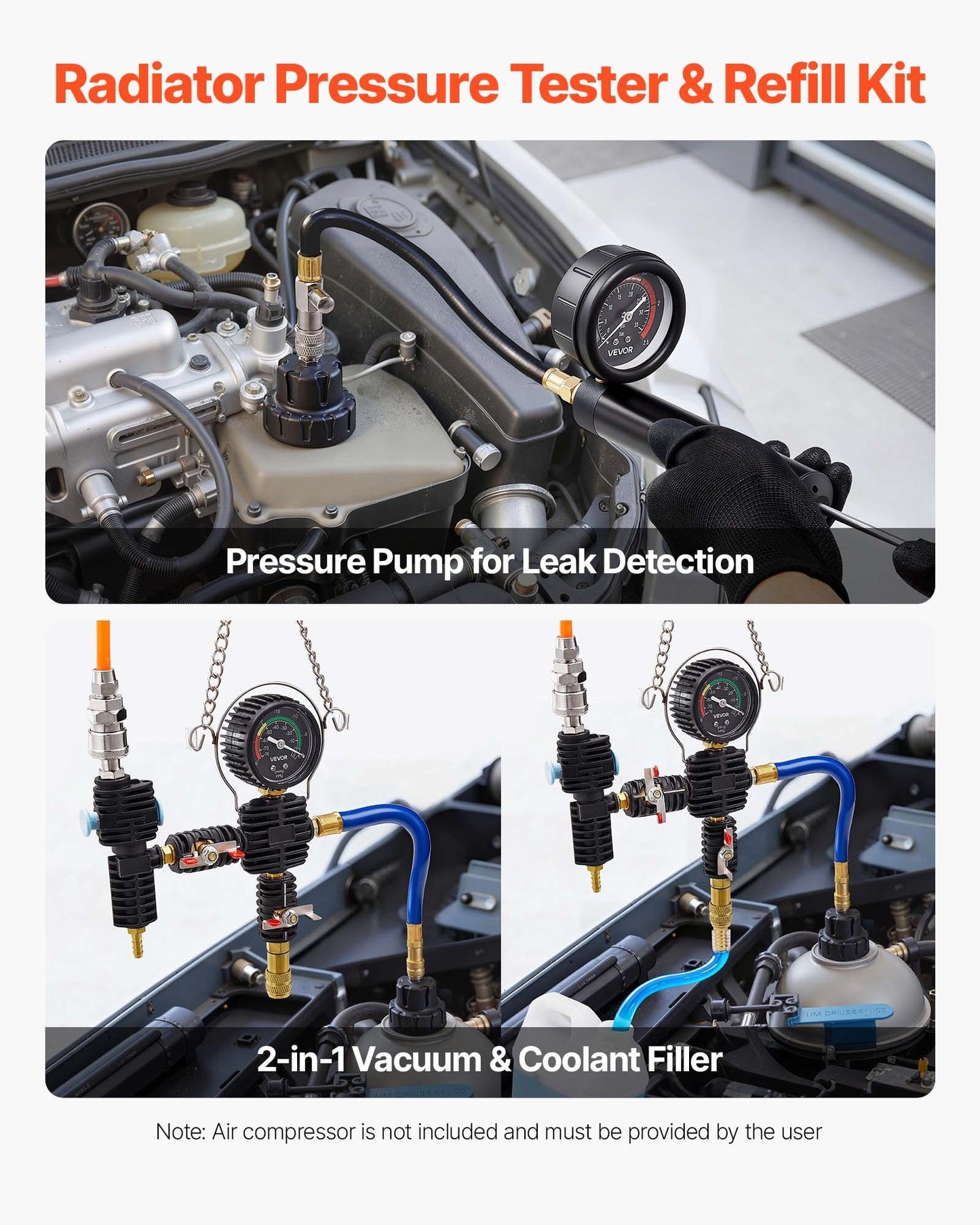 Coolant Pressure Tester Kit — view 3