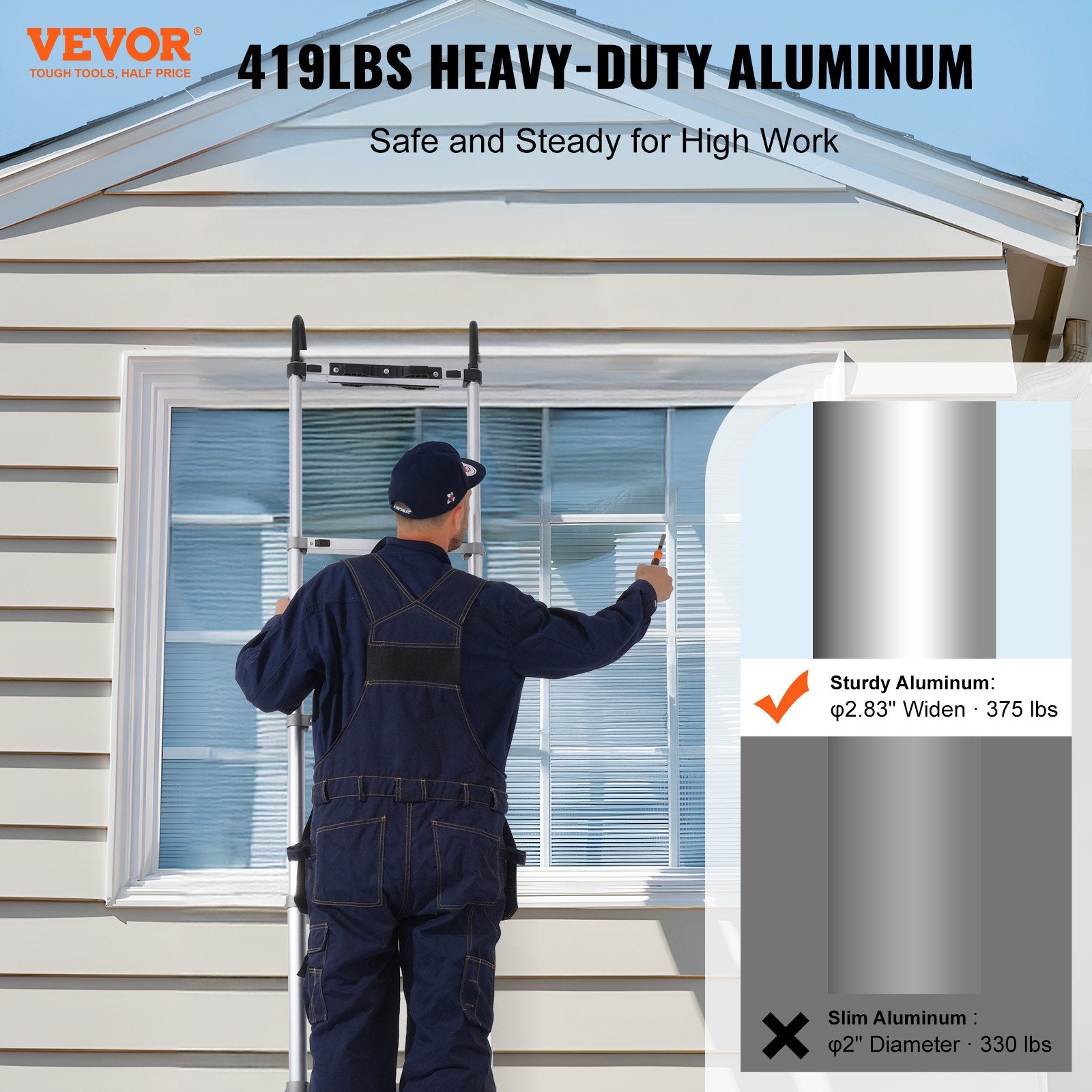 Telescoping Extension Ladder 16.5FT Multi-button — view 3
