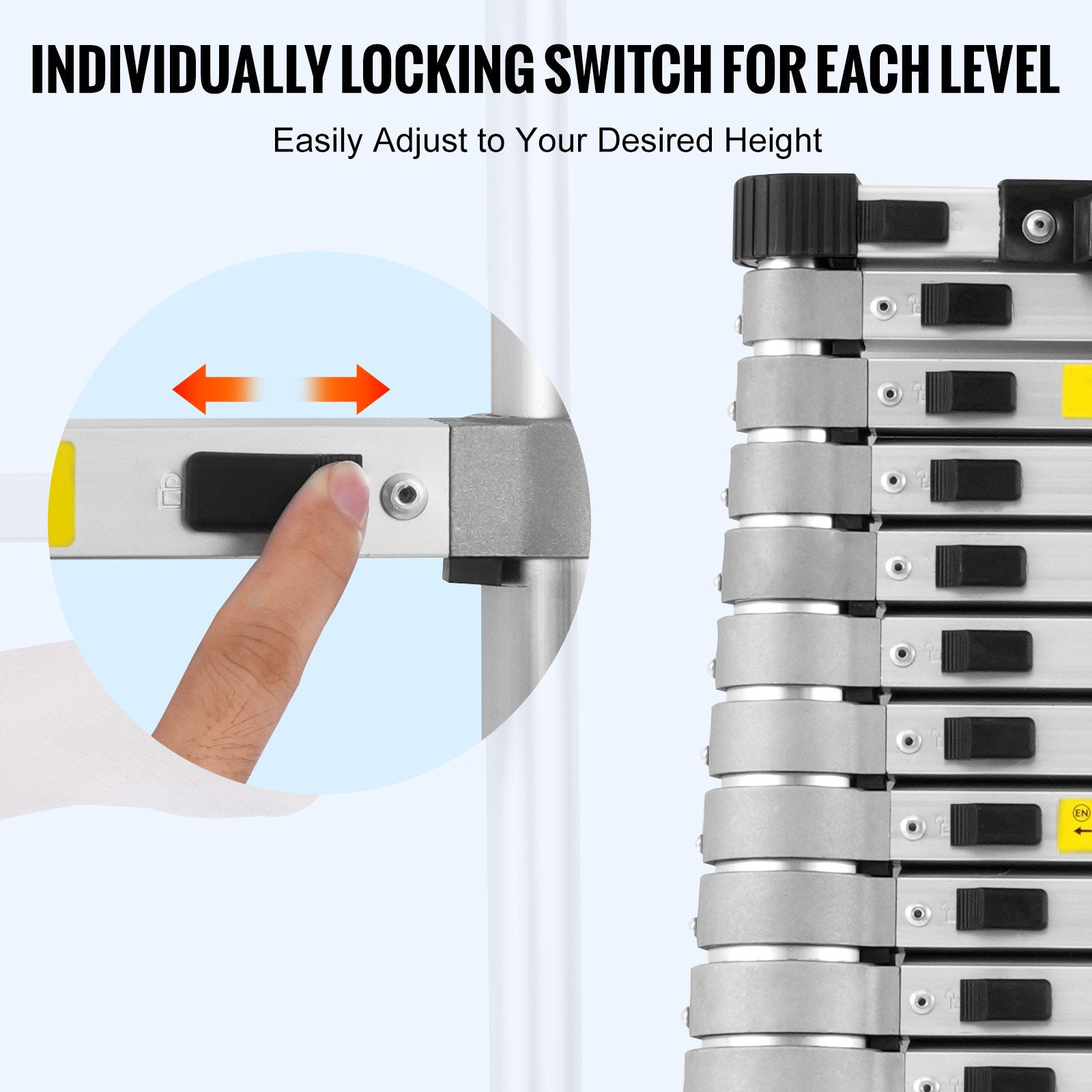 Telescoping Extension Ladder 16.5FT Multi-button — view 5