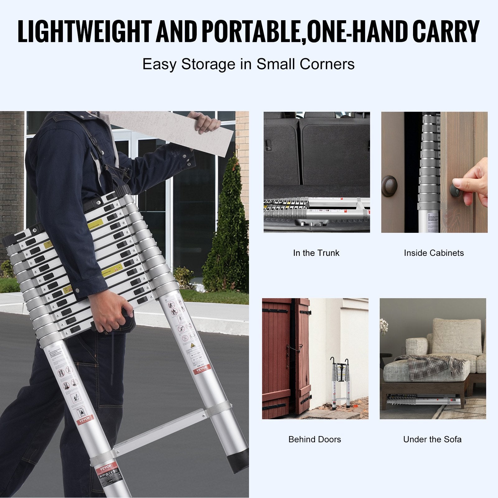 Telescoping Extension Ladder 16.5FT Multi-button — view 6