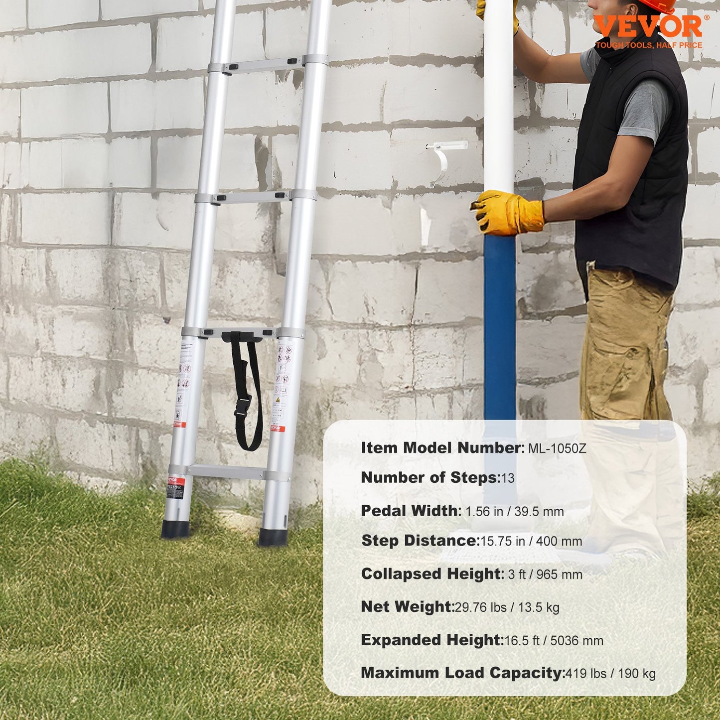 Telescoping Extension Ladder 16.5FT Multi-button — view 8